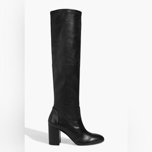 Stuart Weitzman Brand New Black Leather Yuliana 85 Slouch Boots Size 39.5